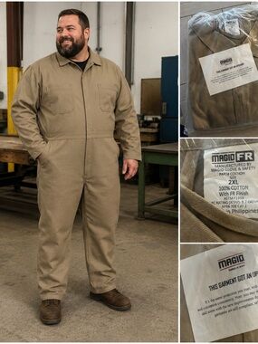 Magid Men's Tan Flame-Resistant Coverall - 2XL